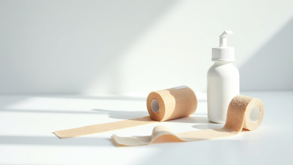 Illustration de soins de plaies avec différents types de pansements