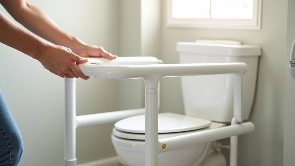 Cadre de toilettes standard en aluminium avec accoudoirs rembourrés pour un confort optimal