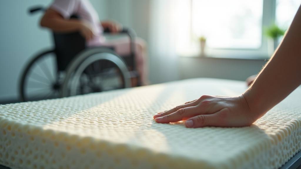 Structure en coupe d'un matelas gaufrier montrant les alvéoles de répartition de pression