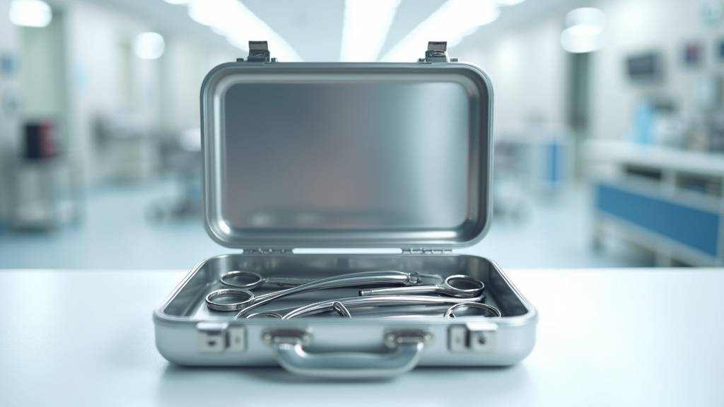 Boîte à instruments en inox professionnelle avec instruments médicaux rangés