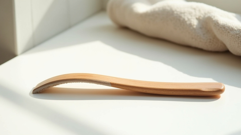 Utilisation d'un chausse-pied gratte-dos pour enfiler une chaussure et se gratter le dos