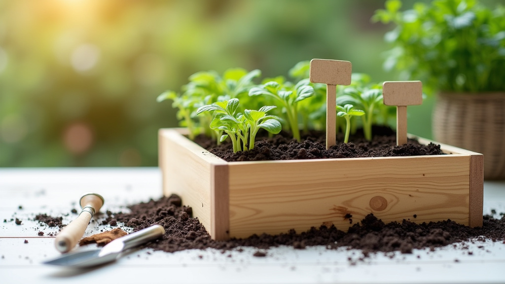 Schéma des dimensions optimales pour un carré potager en bois avec zones d'accès