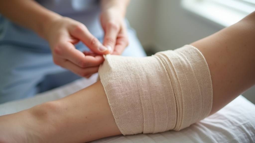 Contrôle de la pression lors de l'application de la bande Urgo K2