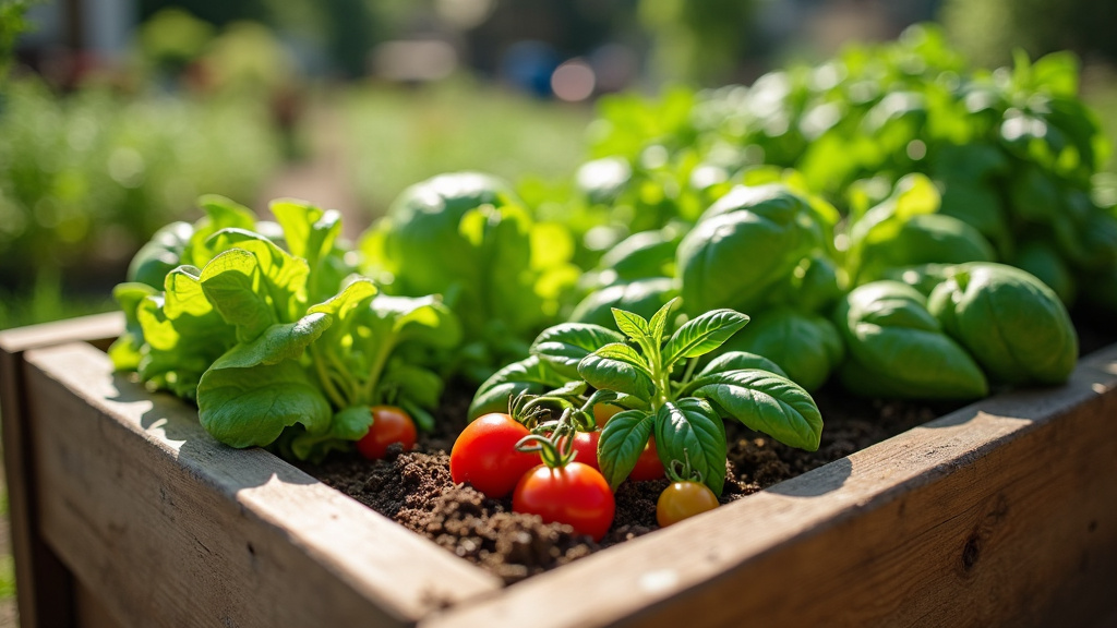 Installation d'un carré potager en bois sur une terrasse avec préparation du sol