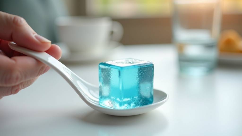 Famille prenant un goûter avec eau gélifiée