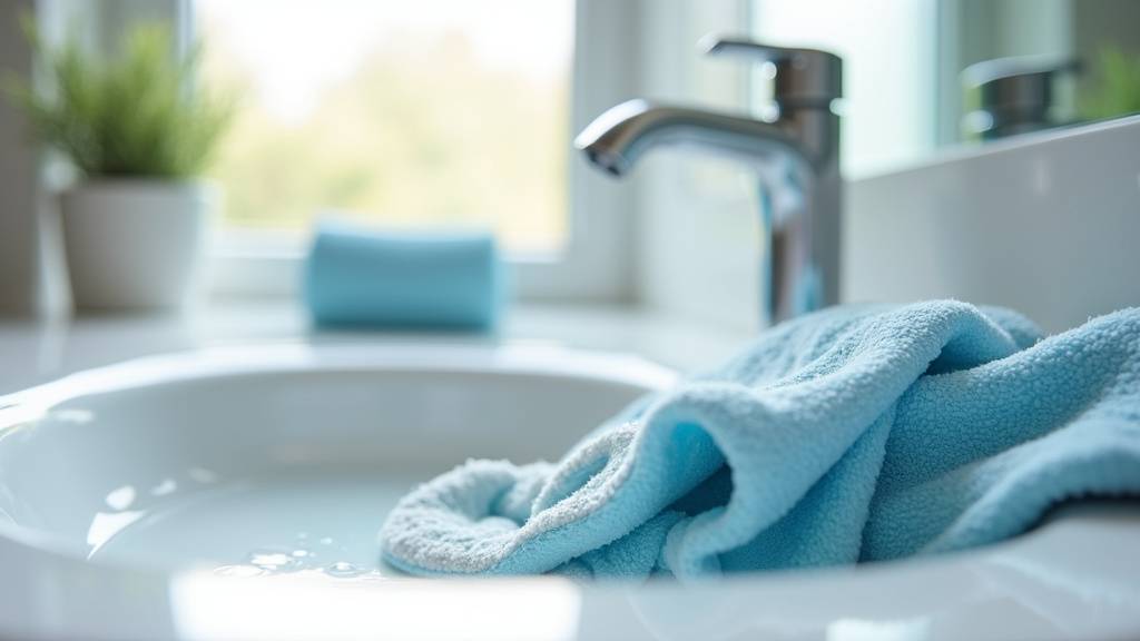 Gants aqua-shampoing dans une trousse de voyage