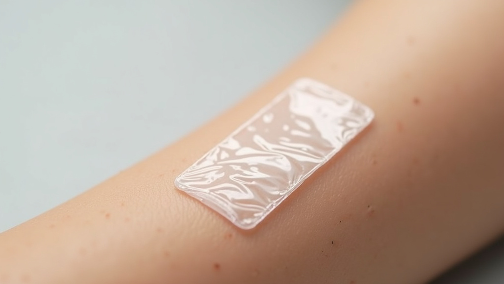Pansement adhésif Hydrofilm transparent en polyuréthane sur une plaie