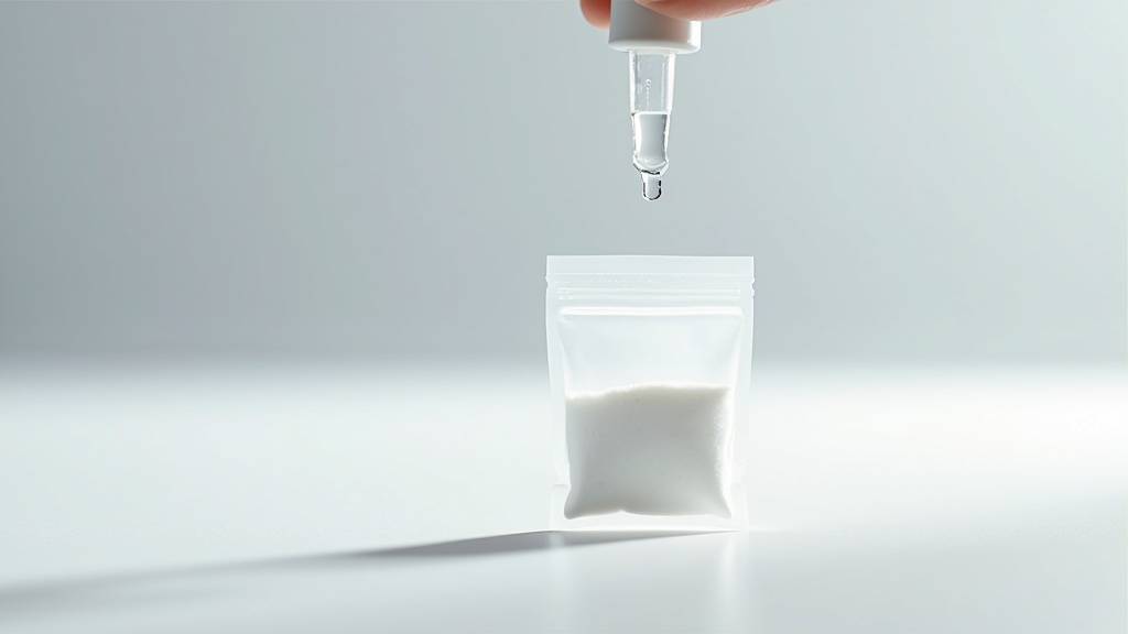 Poudre super absorbante hydrosoluble en sachet transparent