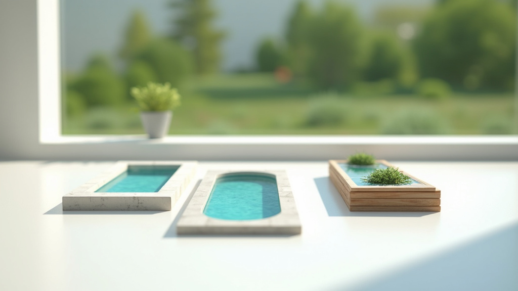 Jardin avec différentes piscines intégrées harmonieusement dans l'espace vert