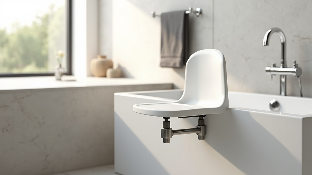 Détail du siège de bain pivotant Spidra 600