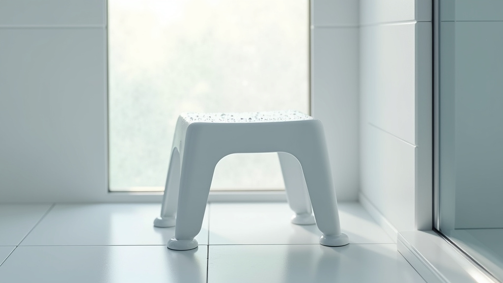 Détail du tabouret de douche Delphi 2 Plus en aluminium