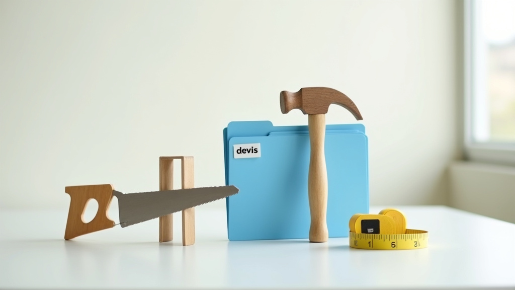 Comparaison de devis de travaux sur écran d'ordinateur